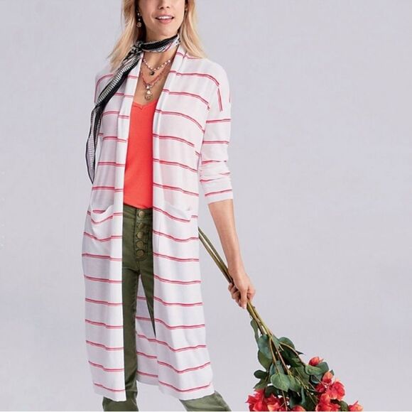 CAbi #5826 Stroll Cardigan/Duster Lightweight Open Front - Picture 1 of 7